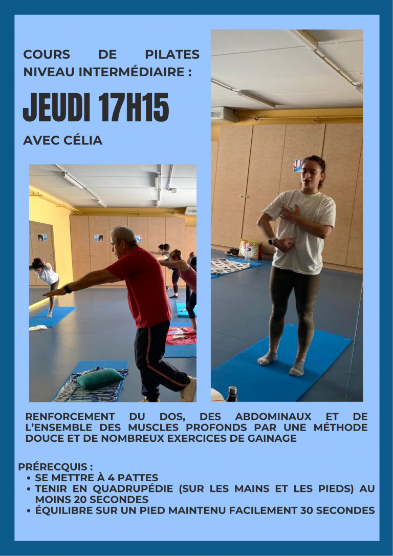 Cours de pilates intermédiaire